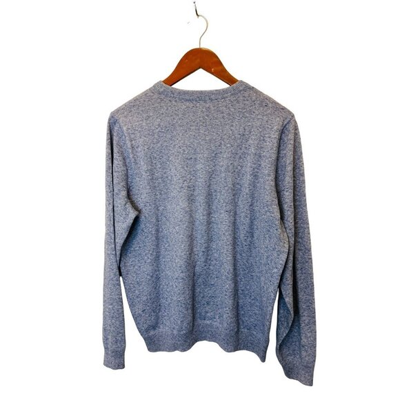 J. McLaughlin Pullover Sweater Heather Blue Cotton Crewneck Old Money Preppy - Picture 6 of 6